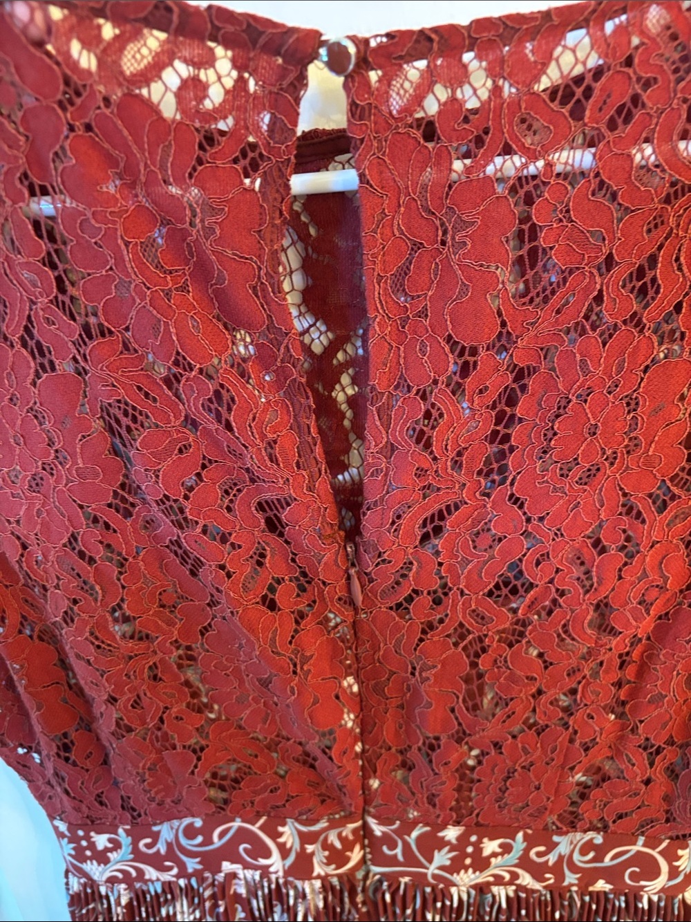 Plenty by Tracy Reese Red Floral Lace Bodice Pleated Midi Dress - Picture 4 of 11
